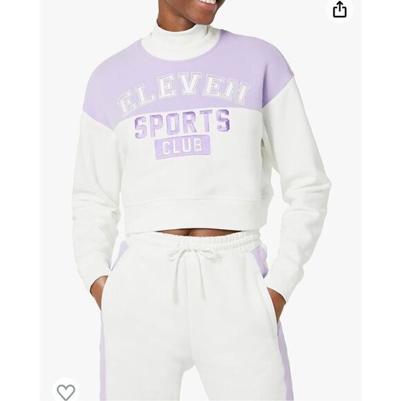 Eleven By Venus Williams Collegiate Tennis Sweatshirt Lilac size S - Picture 6 of 9